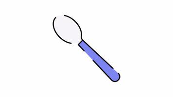 Tablespoon Motion Graphic, Animated Alpha channel, transparent background. 4K resolution loop animation. video