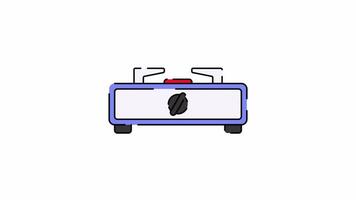 Gas Stove Motion Graphic, Animated Alpha channel, transparent background. 4K resolution loop animation. video