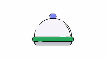 Cloche Food Motion Graphic, Animated Alpha channel, transparent background. 4K resolution loop animation. video