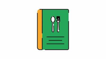 Recipe Book Motion Graphic, Animated Alpha channel, transparent background. 4K resolution loop animation. video