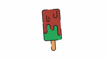 Stick Ice Cream Popsicle Motion Graphic, Animated Alpha channel, transparent background. 4K resolution loop animation. video