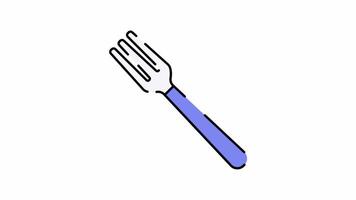 Fork Motion Graphic, Animated Alpha channel, transparent background. 4K resolution loop animation. video