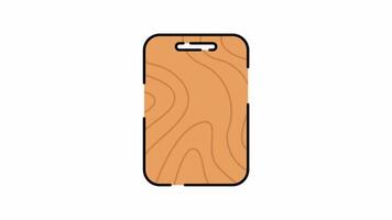 Cutting Board Motion Graphic, Animated Alpha channel, transparent background. 4K resolution loop animation. video