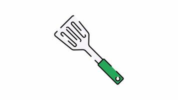 Spatulas Motion Graphic, Animated Alpha channel, transparent background. 4K resolution loop animation. video