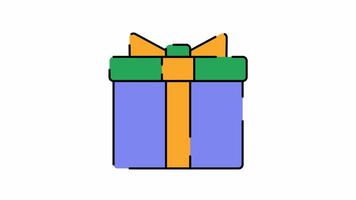 Gift Motion Graphic, Animated Alpha channel, transparent background. 4K resolution loop animation. video