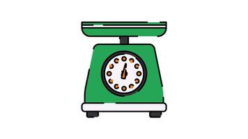 bilancia movimento grafico, animato alfa canale, trasparente sfondo. 4k risoluzione ciclo continuo animazione. video