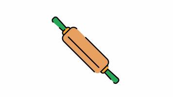 Rolling Pins Motion Graphic, Animated Alpha channel, transparent background. 4K resolution loop animation. video