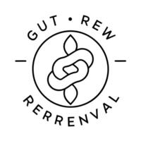 a logo composed solely of text and a combinable icon for the brand calledgutrenewal, vector