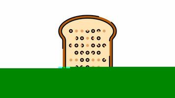 Wheat bread Motion Graphic, Animated Alpha channel, transparent background. 4K resolution loop animation. video