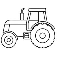 show a simple line art of a tractor no shading, high contrast, illustration it must have vector