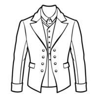 aristocratic jacket, illustration line art vector