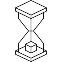draw hourglass from 3d cubes, illustration line art vector