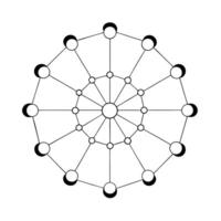 the circle neural network, illustration line art vector