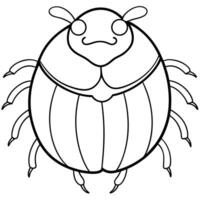 a coloring page of an dung with no color just black lines, illustration line art vector