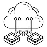 cloud platforms icon for digitalization related on white background, illustration line art vector