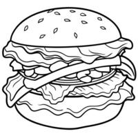 a close-up shot of a juicy and mouthwatering beef burger layered with crisp lettuce, melted cheddar vector