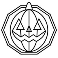 mystical pumpkin glowing with phosphorescence in the dark halloween night icon minimalistic design vector