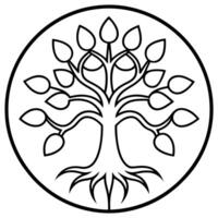 tree of life mandala, illustration line art vector