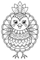 chick , mandala coloring pages, cozy coloring pages, cute coloring pages, aesthetic, cozy vector