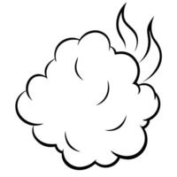 3d rendering of dynamic smoke silhouette line art, illustration line art vector