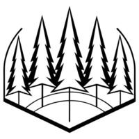 3d rendering of dynamic forest silhouette line art, illustration line art vector