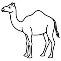 make a camel black and white, illustration line art vector
