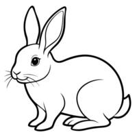 A rabbit is sitting in the coloring page vector