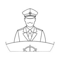 A man in uniform is standing in front of a ship vector