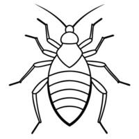 A black and white drawing of a cockroach vector