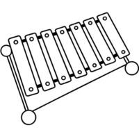 show a simple line art of xylophone no shading, high contrast, illustration it must have vector