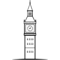 Big ben clock tower vector