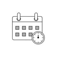 convenient scheduling icon, illustration line art vector