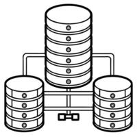 a data base storage, illustration line art vector