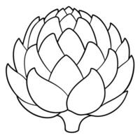 a coloring page of an food artichoke with no color just black lines, illustration line art vector