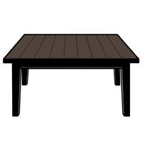 a front view of a dark brown, empty wooden table with a blurry background, serving as a blank wood vector