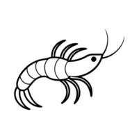 shrimp icon in black design isolated on white background sea animals symbol stock vector