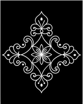 elegant and ornate design with a symmetrical layout the background is a deep navy blue, providing a vector
