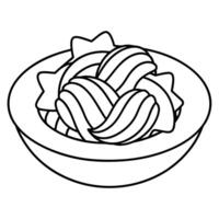 pasta day, white background, illustration line art vector