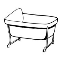 baby co sleeper, illustration line art vector