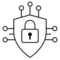 a data encryption on white background, illustration line art vector