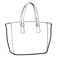 bag with handles, illustration line art vector