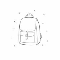 backpack, illustration line art vector