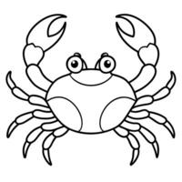 a coloring page of an crab with no color just black lines, illustration line art vector