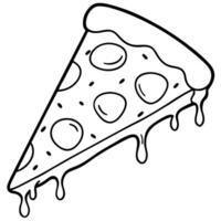 a delicious slice of pizza with pepperoni, cheese, and tomato sauce it is isolated on a black vector