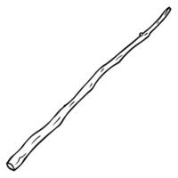 a wooden stick, illustration line art vector
