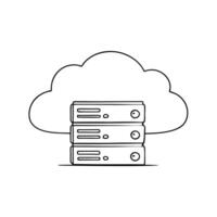 web hosting icon, illustration line art vector