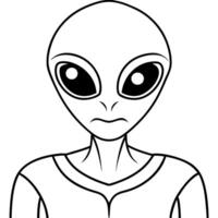 let your creativity soar as you fill in this beautiful alien coloring page, contrasting against the vector