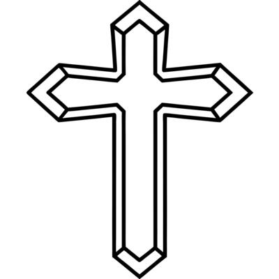 christian cross, illustration line art
