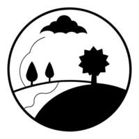 an image of environmental silhouette with a white background, illustration line art vector