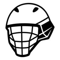 an image of lacrosse helmet silhouette with a white background, illustration line vector